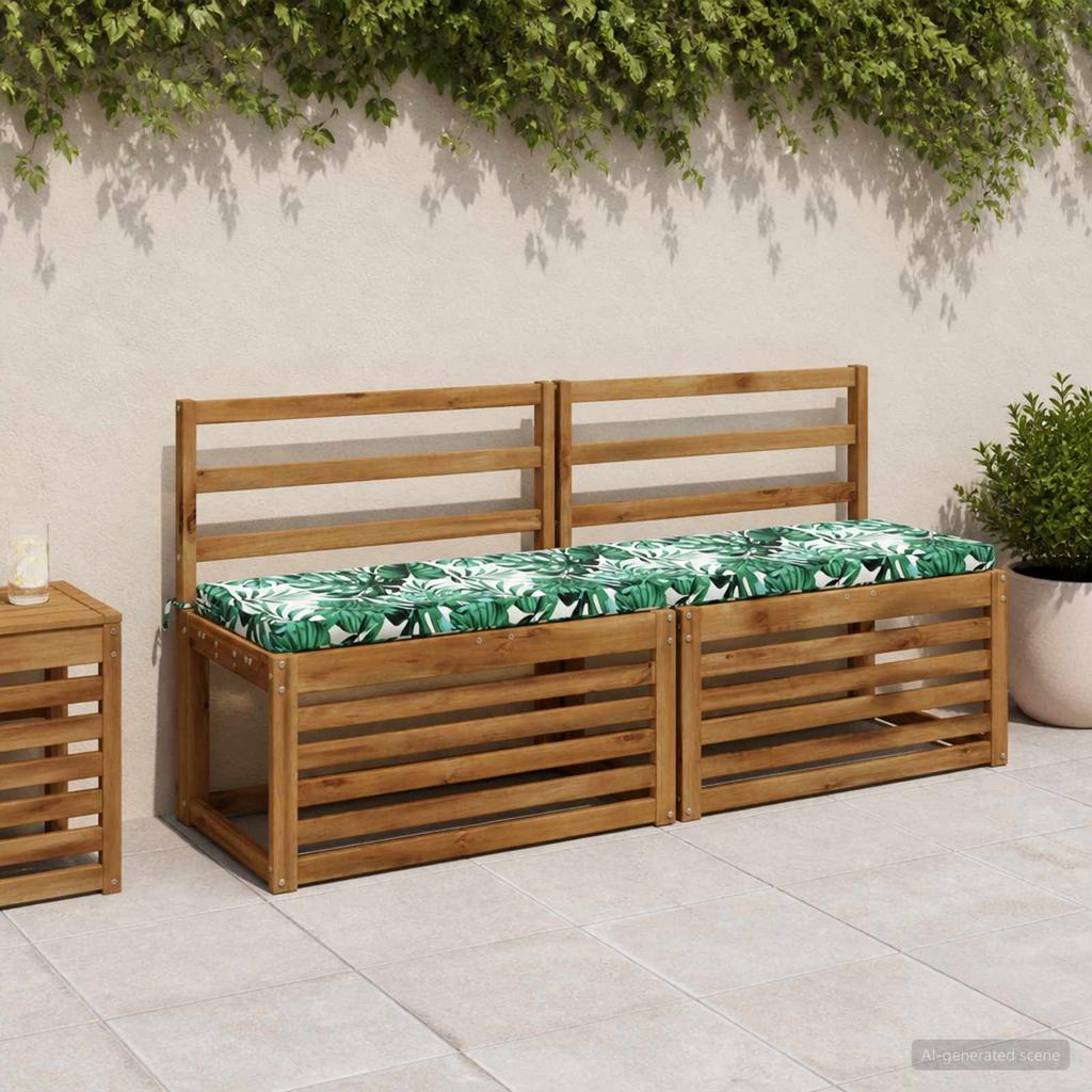 2 piece bench cushions SOEST 2 pcs. 100percent polyester leaf pattern