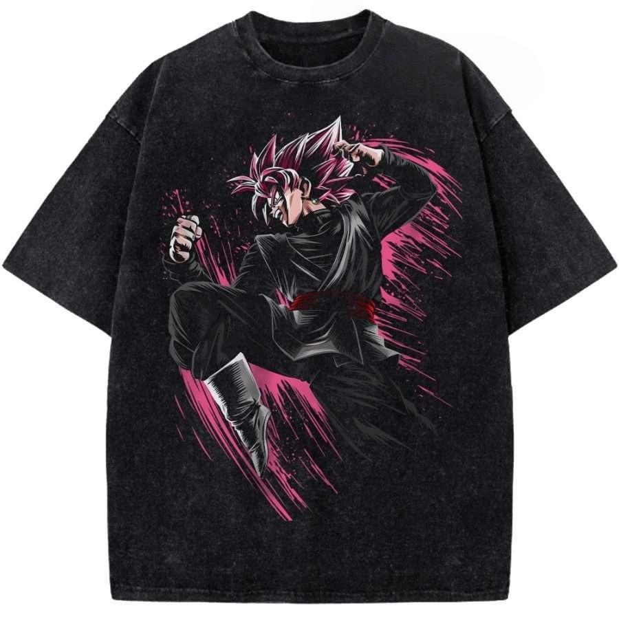 

Dragon Ball Super Saiyan Rose Goku Printed Tshirt Mens and Womens Washed Tshirt High Quality Vintage Cotton Tshirt Top M