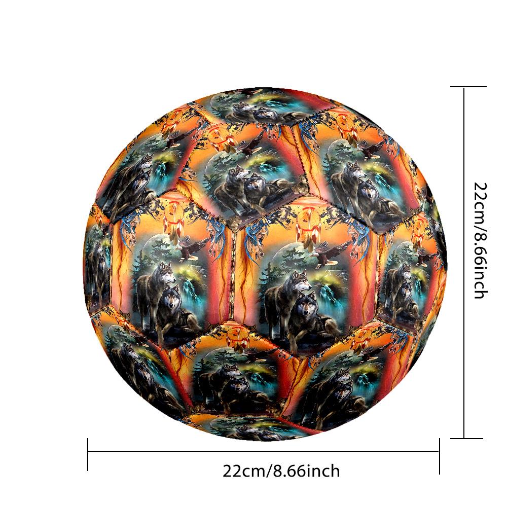 Indian Wolf Indoor Soccer Ball Size 5 Colorful All Ages Machine Stitched PVC Competition Ready Durable High-Bounce