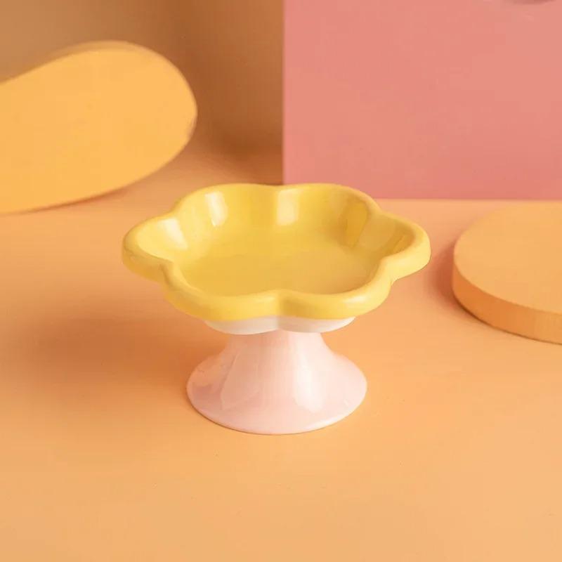 Tigelas de cerâmica para gatos Tigela extra larga para comida de gato Prato para alimentação de animais de estimação Ótima altura para proteger a coluna Tigela para cães Produtos para animais de estimação fáceis de limpar