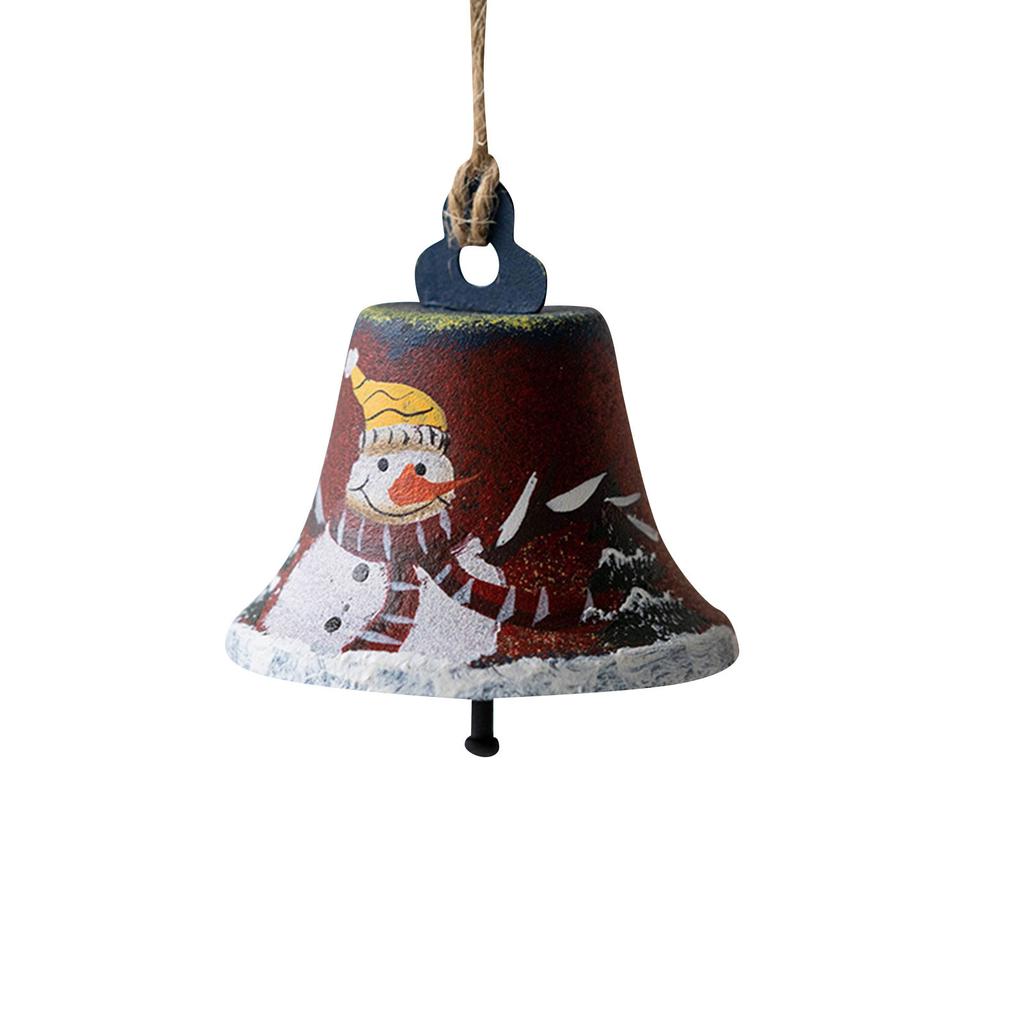 Christmas Wrought Iron Bell Pendant Old Man Snowman Bell Decoration Christmas Tree Bell Christmas Decoration