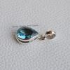 Handmade Teardrop Blue Topaz Pendant: 925 Sterling Silver