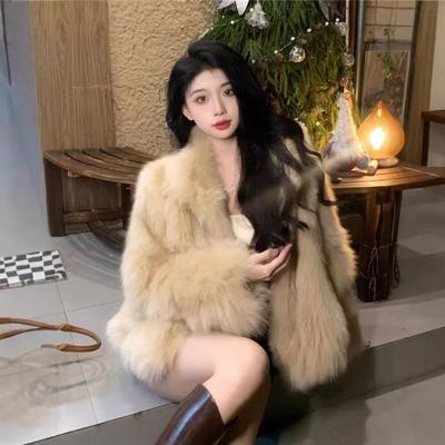 Fur Jacket Women's Stand-up Collar Short Imitation Fox Fur Top New Plush Women's Clothing Light