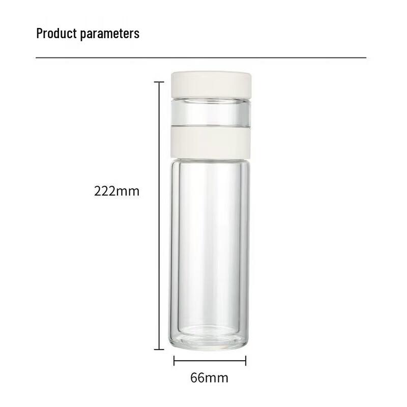 QUANGE Double-Wall Glass Tea Infuser Bottle