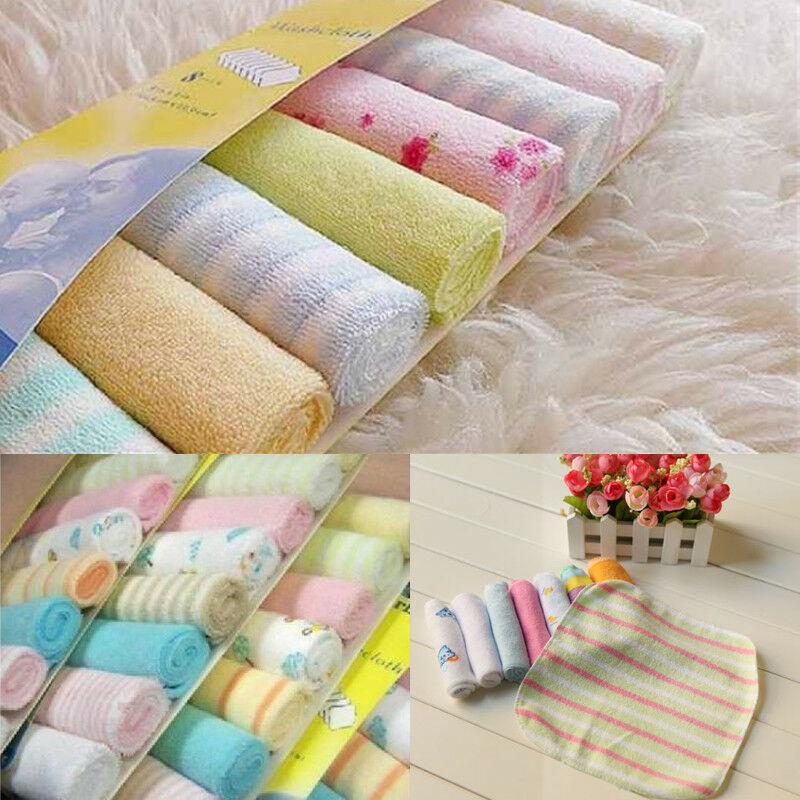 8 Stück Babywaschlappen-Set, Weiche Saugfähige Bio-Baumwolle Waschbar Spucktuch Gesichtstücher, Neugeborenen Bad Gesichtstuch Zufällige Farbe