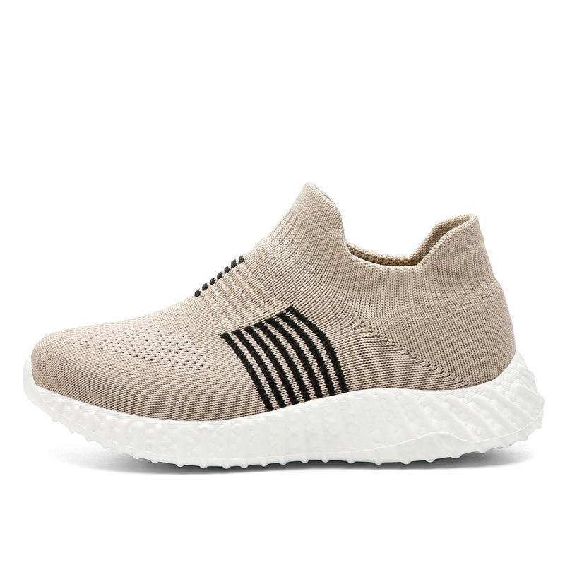 Spring and Autumn New Shoes Flying Woven Mesh Socks Shoes Sports Shoes One Pedal Outdoor Casual Versatile Wear-resistant Breathable Shoes