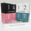 MDF Building Blocks Calendar Pastoral Style Cube Calendar Wooden Perpetual Calendar  Home Decor