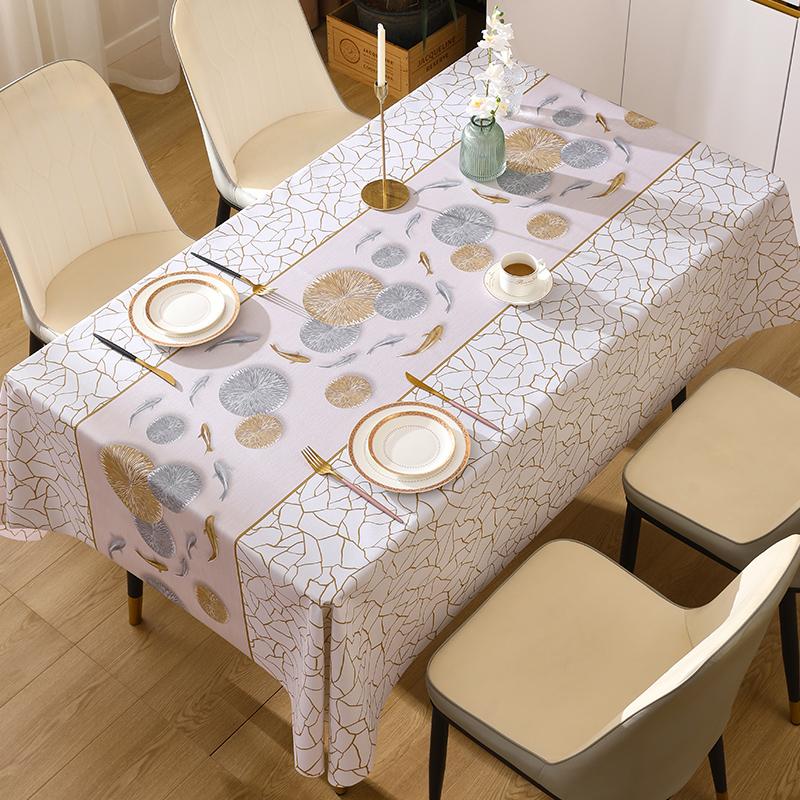 Waterproof Flower Table Cloth Soft Washable PVC Tablecloths Dining Tea High-end Towel Rectangular Desk Sheet Hotel Breakfast Mat