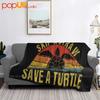 Skip A Straw Save A Turtle Ultra-Soft Blanket Quilt Winter Sofa Cover Bed Covers