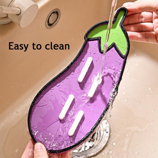 Vegetable Pot Lid Holder Non-slip Heat-Resistant Eggplant Carrot Cabbage Corn Radish Kitchen Counter Pot Lid Storage Drying