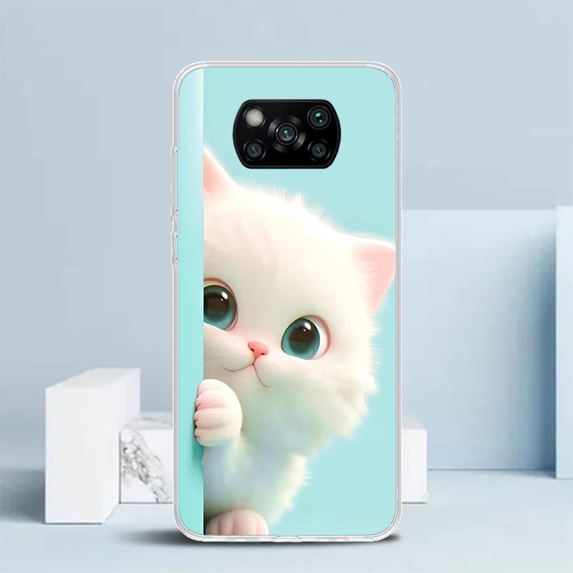 Cat Cute Kitten Cartoon Phone Case For Xiaomi Poco F7 Ultra X5 X6 X7 Pro M7 Redmi 15C 15 13C 13 12C 12 10C 10 10A 9 9C 9A 9T Cov