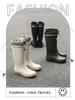 Men's High-Top Waterproof Non-Slip Rain Boots with Drawstring Long Tube Style