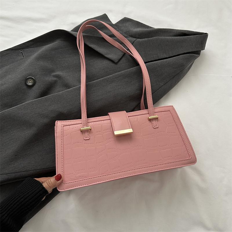 

Elegant Pu Small Square Bag Modern Single Shoulder Bag Versatile For Daily Wear рожевий