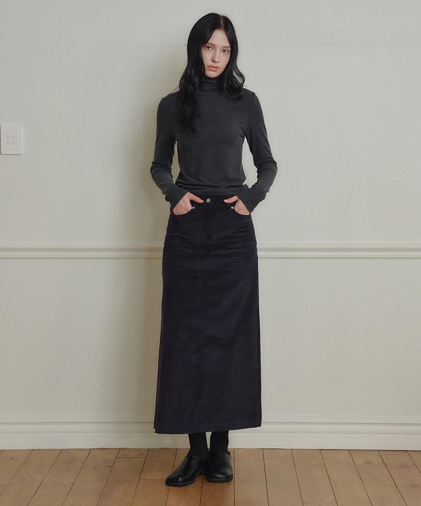 Marot Corduroy Slim Skirt_Navy