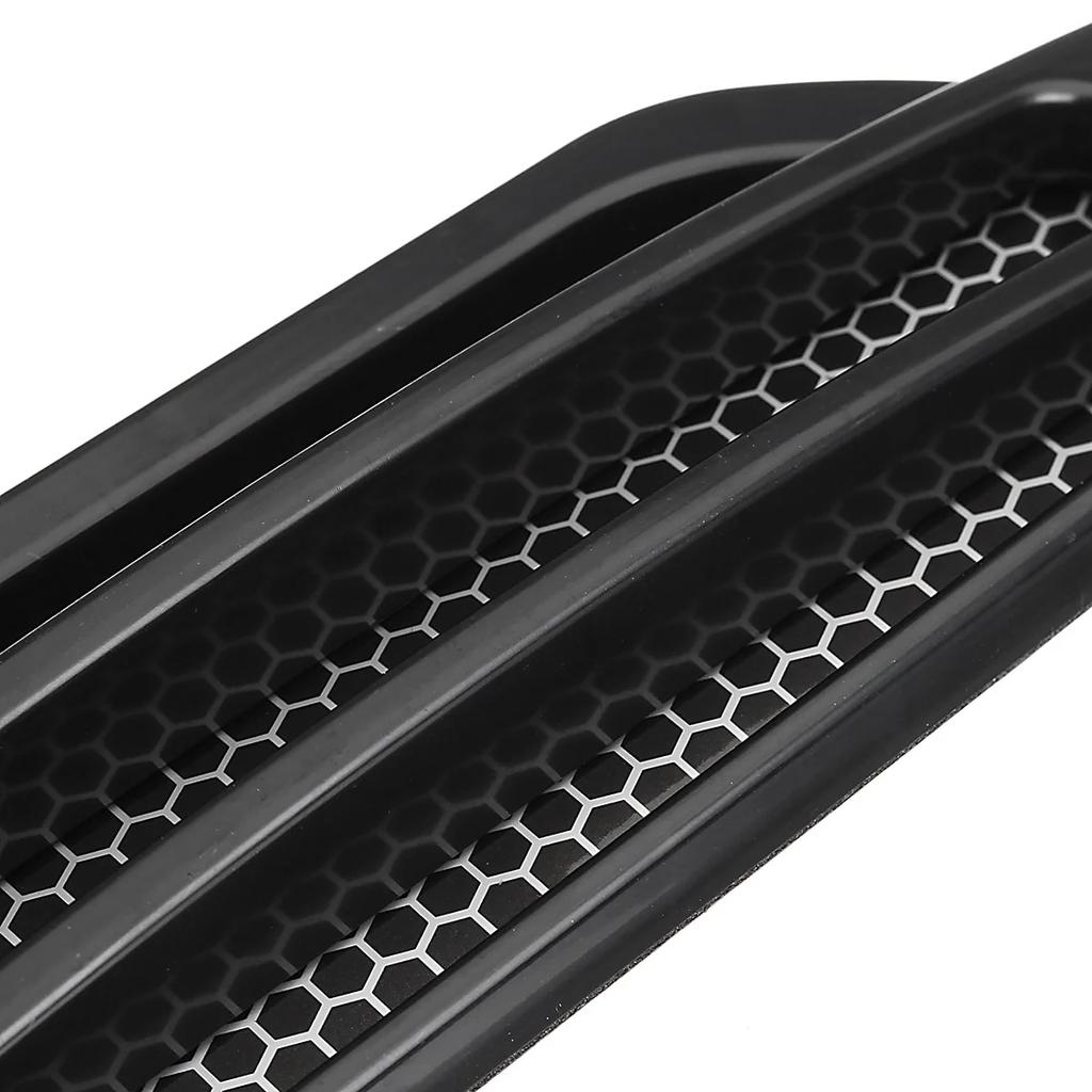 1pair Car Side Fender Vent Sticker Air Flow Spoiler Racing Intake Grille Trim Chrome Decorative Automobile Accessories