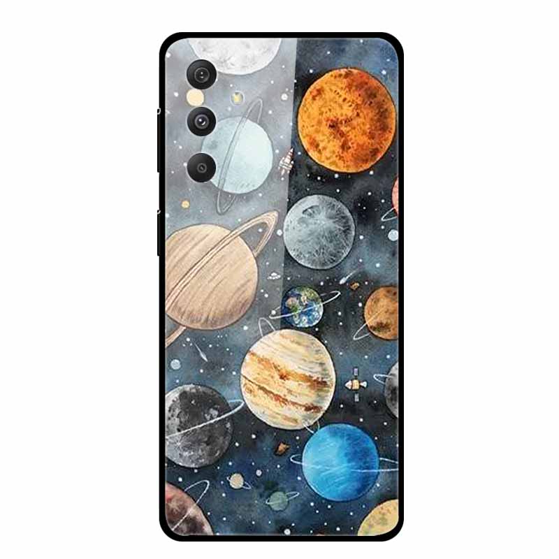 For Samsung Galaxy S25 FE Case Tempered Glass Cartoon Hard Phone Case for Samsung Galaxy S24 FE S24 Plus S24 5G Protective Cover Galaxy S24
