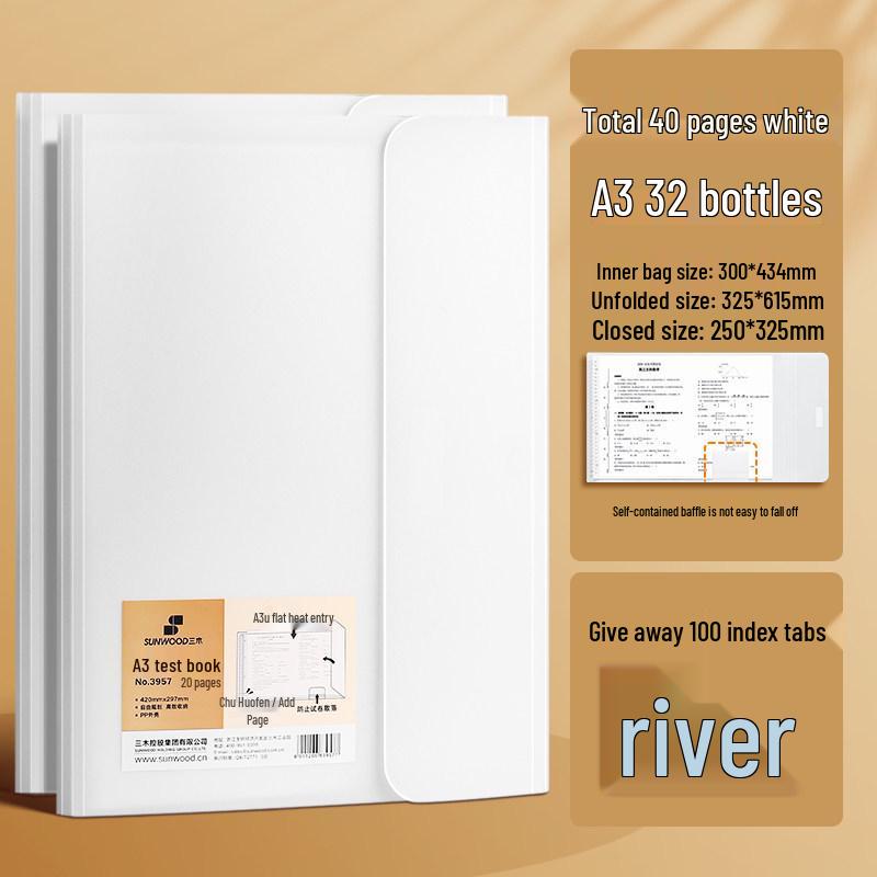 Large Capacity Test Paper Storage Bag with Transparent Insert Pages for Students
