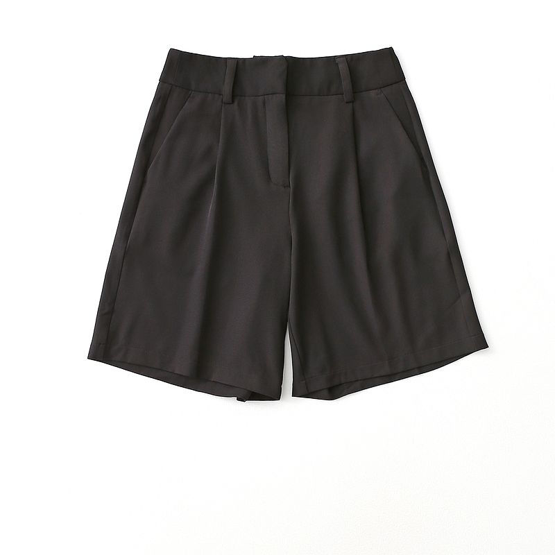 

Экспорт Хвост Однобортный Костюм Шорты Женские Тонкие Свободные С Завышенной Талией Слимминг Пятые Брюки Прямые Брюки в Гонконгском Стиле Весна и Лето Black Eurocode -36