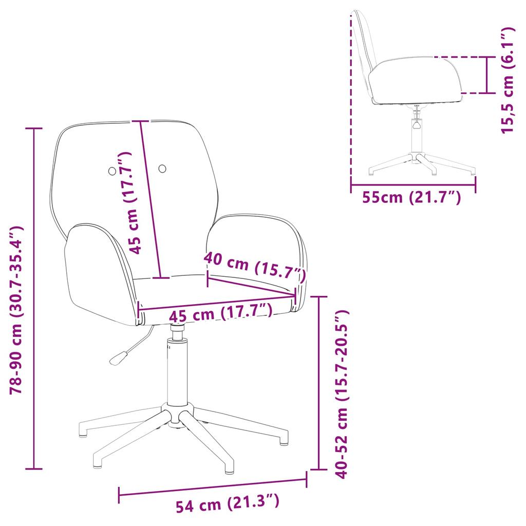 Swivel Chair 54 X 55 X 90 Cm Black Velvet