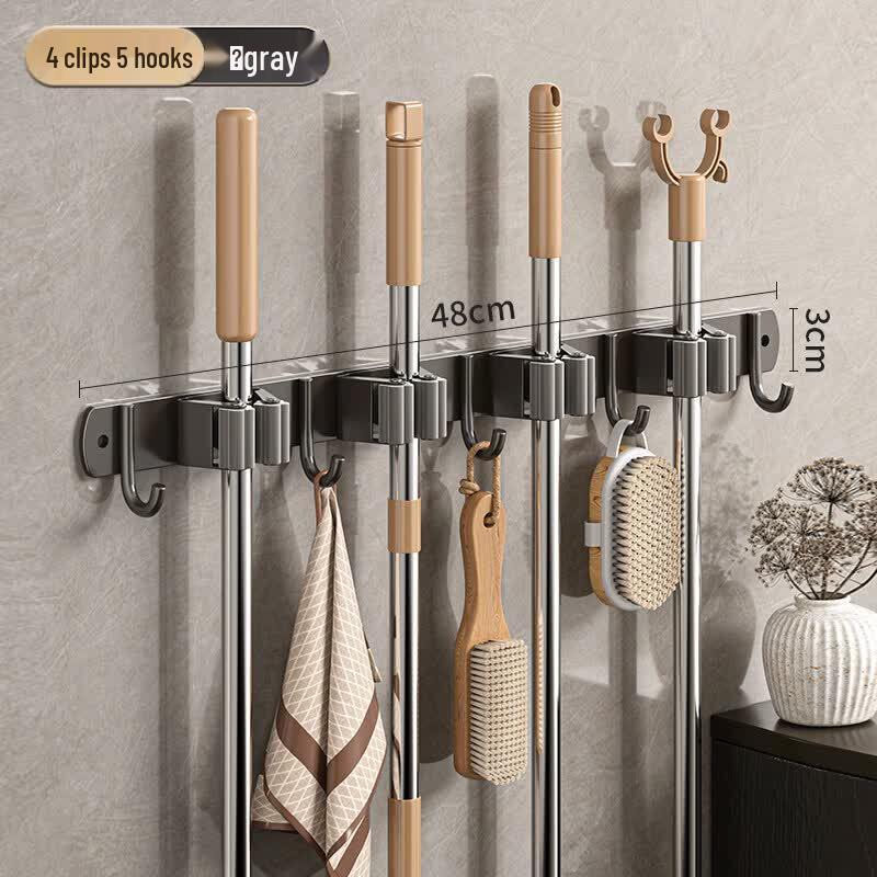 LIEI Punch-Free Suction Cup Mop and Broom Holder