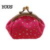 Slim Wallet Five-Pointed Star Coin Purse, Mini Kiss-Lock Change Vintage Denim Trinket Pouch for Women Ladies Purse