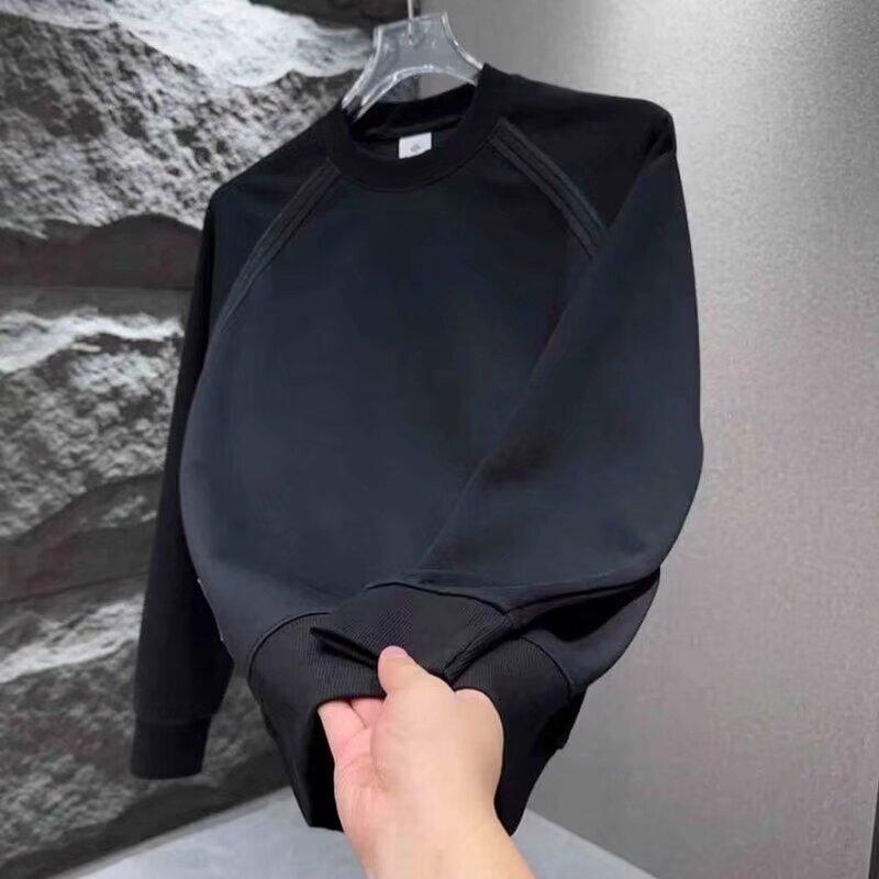 

Весна 2024 мужской свитер пэчворк разных цветов приятная для кожи ткань модный универсальный топ повседневная рубашка с длинными рукавами 3XL чёрный