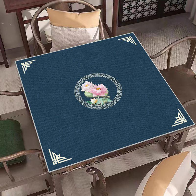 Chinese Style Mahjong Table Mat - Soundproof, Noise-Reducing, Wear-Resistant Square Table Cloth for Chess and Card Rooms