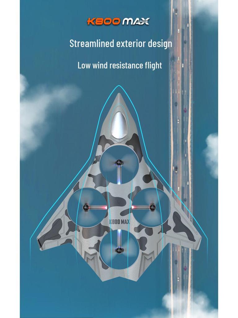 Cross-border K800max Durable Drone: Remote-Controlled Fixed-Height Quadcopter with Stunt Roll and Throw-and-Fly Features