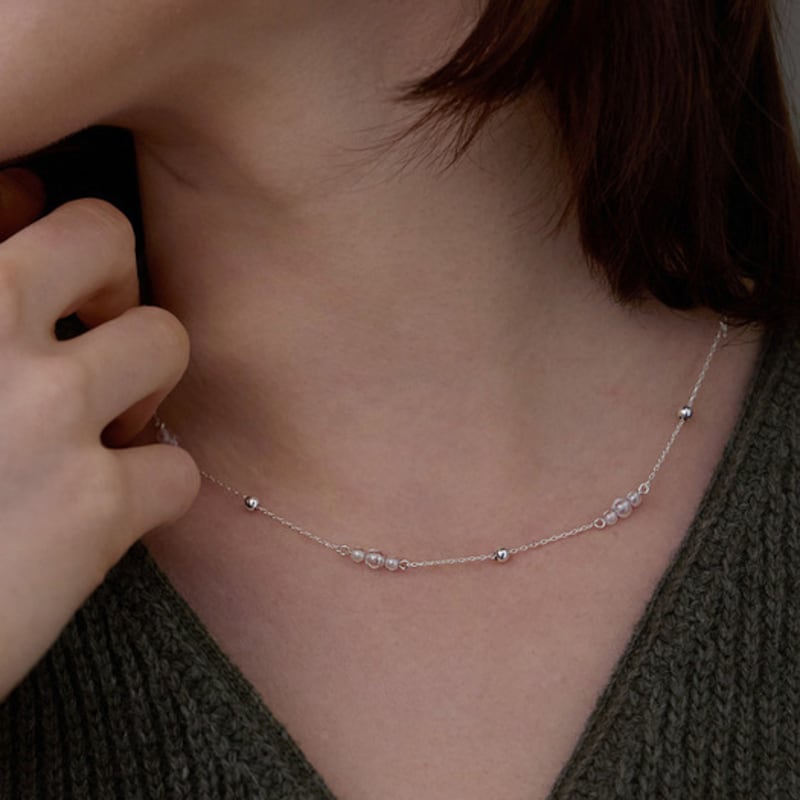 PAIGEFLYNN JEWELRY [925 Silver] Bubble Dew Sliding Pattern Necklace