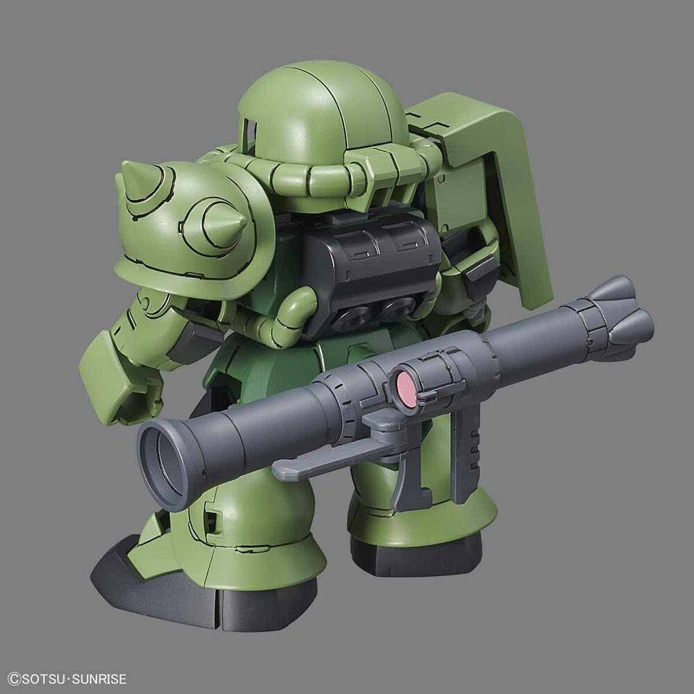 SD Gundam Cross Silhouette Zaku II plastic model color-coded