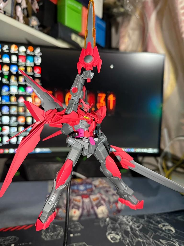 1/144 Hg Bf Exia Dark Matter Assembly Model Kit Action Figures Doll Toys Mecha Figurine Collect Decor Ornaments Otaku Cool Gifts