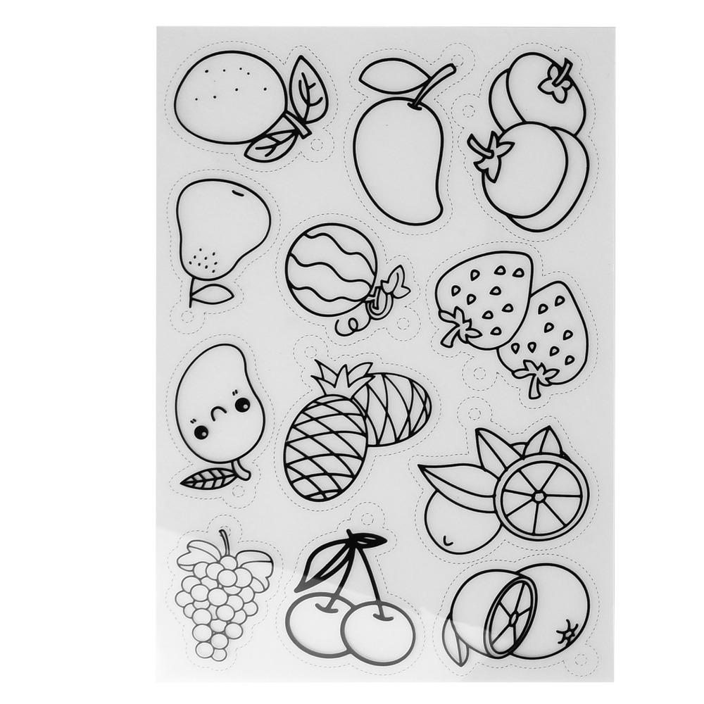 8pcs Fruit Vegetable Pattern Heat Shrink Sheet BOPS Shrink Plastic Sheets  DIY Pendant