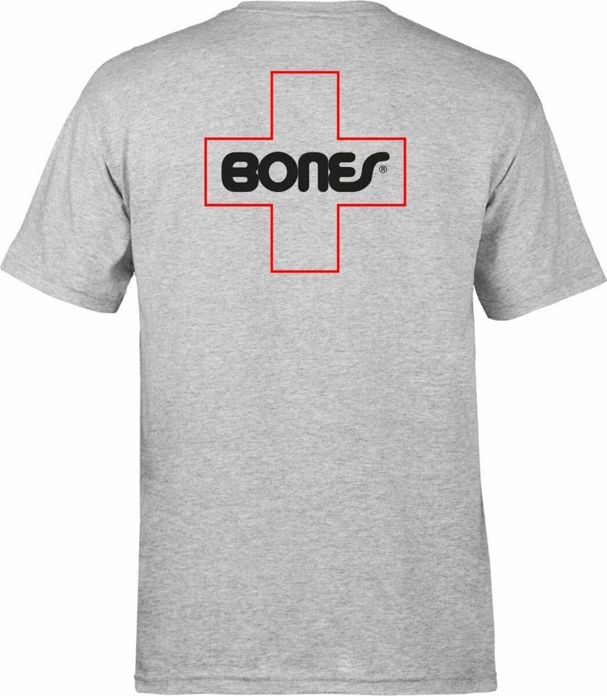 Powell Peralta BONES SWISS OUTLINE POCKET Skateboard T Shirt ASH GREY Unisex T-Shirt XXXL