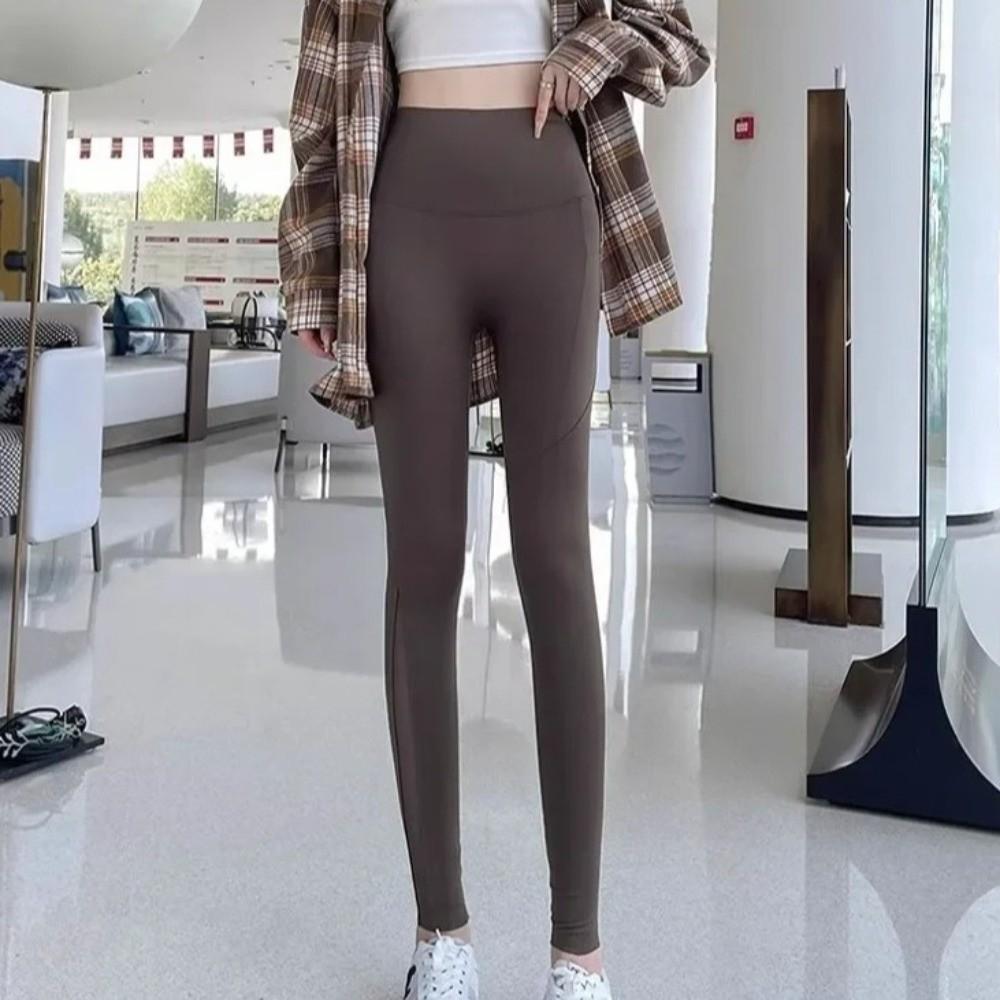 Ice Leather Yoga Pencil Pants Mesh Female Tight Trousers Women Sharkskin Pants for Summer