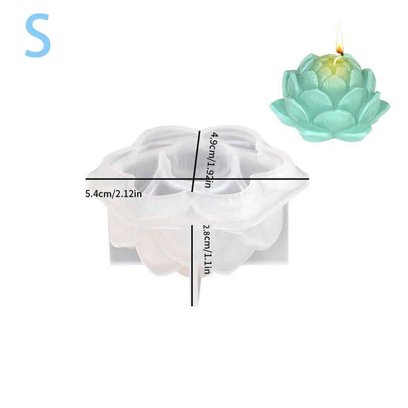 

3D Lotus Silicone Mold Jar Diy Aromatherapy Candle Mould Pot Handmade Jewelry Storage Box Making Concrete Candle Jar Planter S