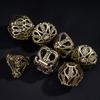Cusdie Metal Music DND Dice with Small Bells - Unique Sound and Exquisite Hollow Design for D&D Tabletop RPG Gaming Enthusiasts