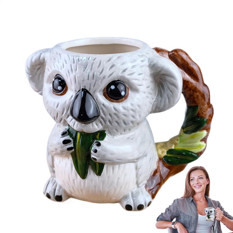 520ml Koala-förmige Keramiktasse Kaffee Milch Tee Tasse Trinkgeschirr Küchentasse Cappuccino-Tasse Tierförmige Haushaltstasse