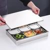 Danshi Zhiyuan 6-Compartment Square Stainless Steel Food Sample Box Set