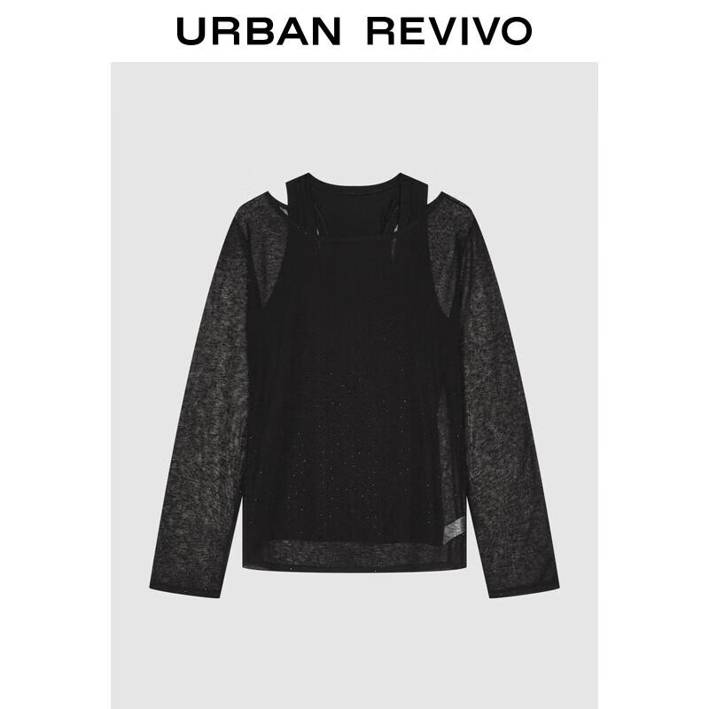 

UR Women s Rhinestone Two-Piece Knit Top Set S