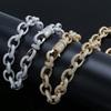 Double Row Bar Zircon Ring Hip Hop Style Unisex Finger Band Gold