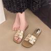 French Low-heeled Cool Slippers Women's Summer Wear 2025 New with Skirt Fairy Style Temperament Slope Heel Beach One-word Drag