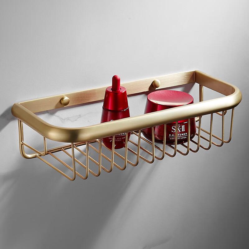 Brass Wall-Mounted Corner Shower Caddy