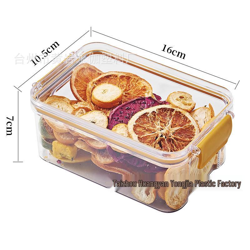 Floral Tea Box: Airtight 460ml Plastic Container with Four Compartments for Fresh, Food-Grade Storage.