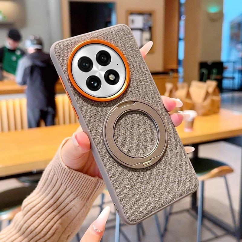Applicable to one plus 11 mobile phone case with bracket rotating 1 + 11 cloth pattern protective cover anti-drop 1 plus 11 magnetic case anti-skid