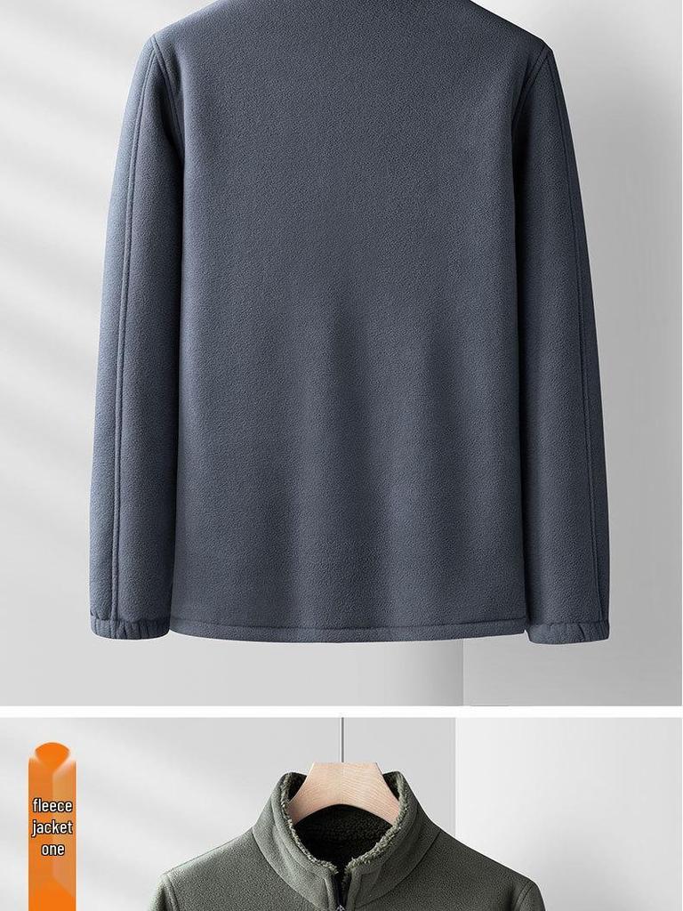 Men's Plush Fleece Stand-Up Collar Sweatshirt: Thickened, Loose-Fit, Plus Size for Autumn/Winter Outdoor Casual Wear