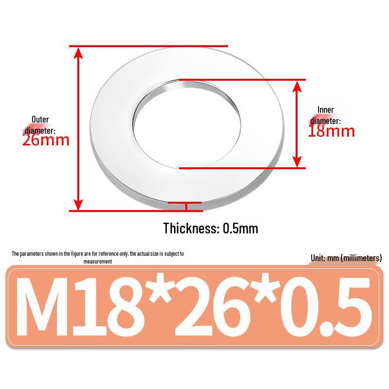 Jin Juntai Thick & Thin Stainless Steel Flat Washer, Round M10-M36