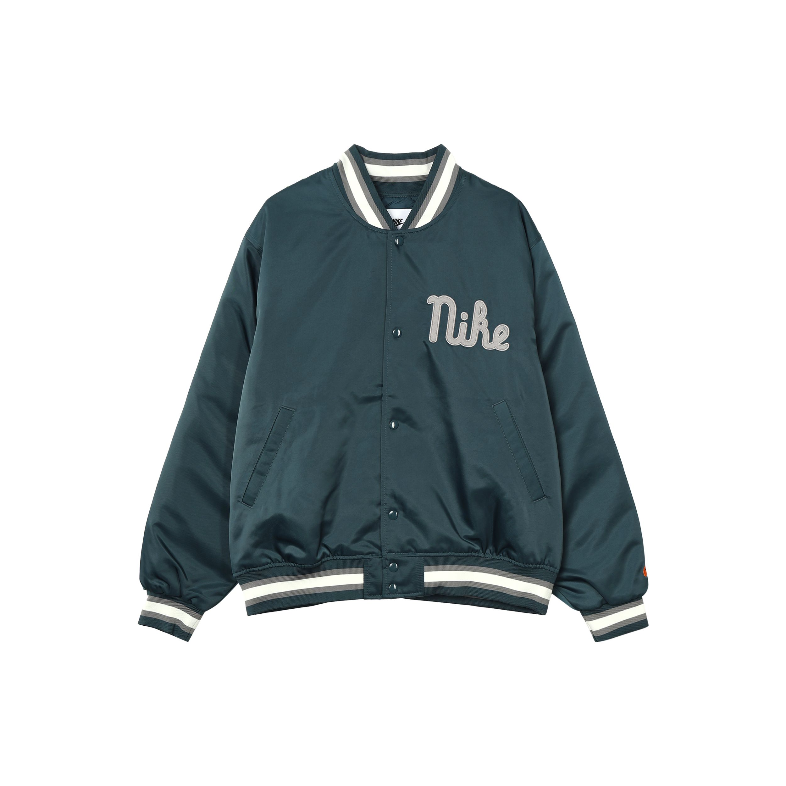 

Nike сплошной цвет с буквенным принтом на скрытых пуговицах, приталенная куртка с длинными рукавами, мужские куртки зеленого цвета FQ7970-328 M