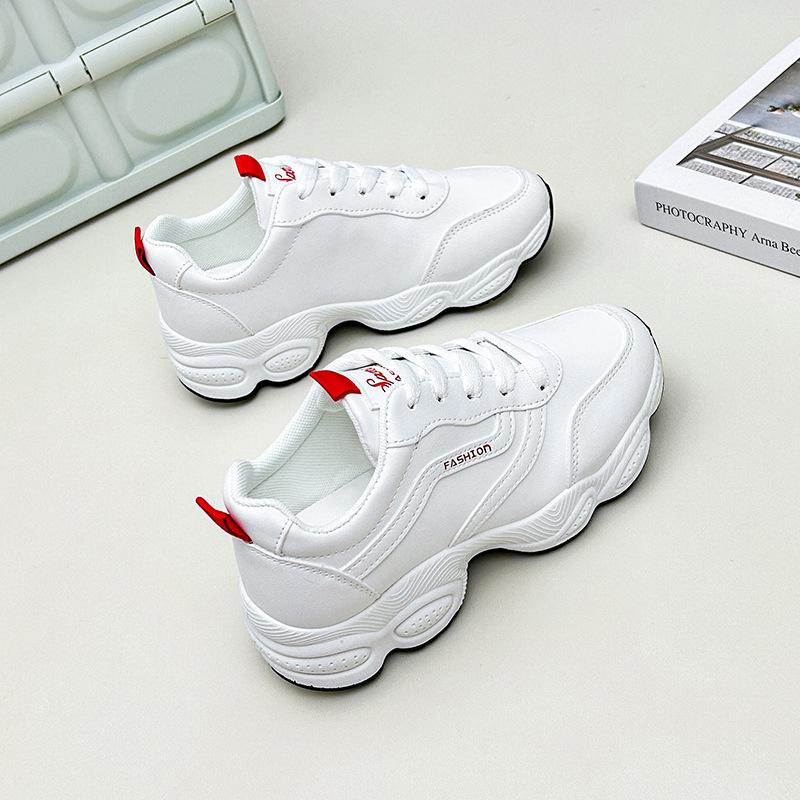 Sneakers Chunky Casual da Donna Antiscivolo Leggere Scarpe da Corsa Traspiranti Pelle PU Scarpe da Passeggio con Lacci Scarpe Sportive da Tennis per Donna Sneakers