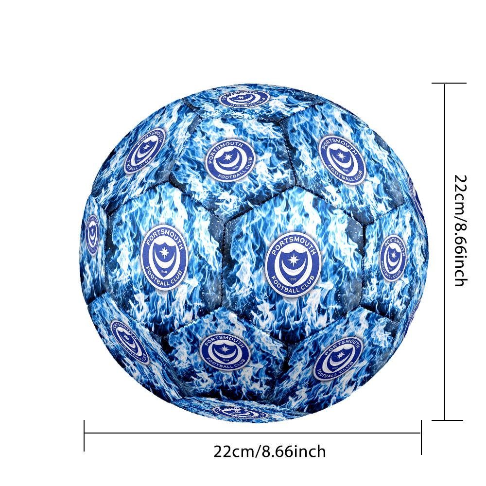 Portsmouth FC Size 5 Standard Football Durable Training Match Soccer Ball for Adult Outdoor Sports