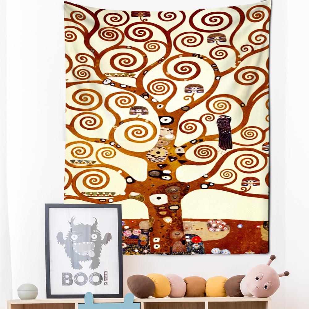 Tree Of Life Oil Painting Tapestry Wall Hanging Hippie Tapiz Art Style Mystic Sorcery Abstract Dorm Living Room Decor